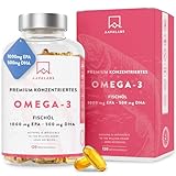 Omega 3 Kapseln Hochdosiert 2000mg Omega 3 Öl 1000mg EPA + 500mg DHA pro Tagesdosis (2 Premium Omega 3 Fischöl Kapseln) - Omega-3-Fettsäuren Kapseln - 120 Kapseln Fischöl Omega 3 Hochdosiert 60 Tage