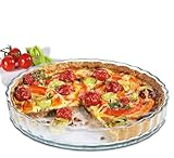 Küchenprofi Tortenform ELSASS aus Glas, Ø: 27,5 cm Höhe: 3,5 cm, Quicheform, Tortenbodenform, Tarteform, Aufflauf- & Kuchenform rund, Gefrier-, Backofen-, Spülmaschinen- und Mikrowellenfest