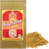 Bio Hagebuttenpulver (Rosa canina) - 500g- [Testsieger 2021/2020 / 2019/2018]. Aus der ganzen Hagebutte - Rohkostqualität - 100% BIO (DE-ÖKO-007)