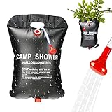 Gohytal Solar-Duschtasche, 20 l, Camping, Solar-Duschtasche, Heizung, Camping, Duschtasche, Temperaturanzeige, Warmwasser, Wandern, Klettern, Outdoor, Picknick, Strand, 4 Stück