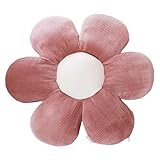 Blumenkissen, niedliches Kissen, Sitzkissen, Blumenkissen, Indie-Blumenförmiges Kissen (40 cm, grau)