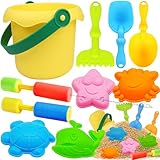 Lubibi Strandspielzeug Set Kinder, 10 Pcs Sandspielzeug, Geschenkset Mit Wasserpistole、Sandförmchen、Eimer、 Schaufeln, Silikon Sandspielzeug Gartenspielzeug Für Sandspielzeug Ab 3 Jahre