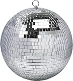 30cm Spiegel-Disco-Kugel ideal für eine Party oder DJ Lichteffekt Weihnachten (30cm, Silber)