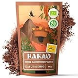 NaturaleBio Kakao Pulver Bio 1kg. Organic Cacao Powder. Natürlich und rein aus rohen Kakaobohnen. Ungesüßt. Magnesium- und Phosphor-Quelle. Geprüft auf Schwermetalle
