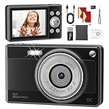 Digitalkamera 56MP 1080P Fotokamera mit 32GB SD-Karte & 2 Akkus, 16-Fach Digitalzoom mit 2,8' LCD-Display, Fotoapparat Kompakt Digitalkamera für Kinder, Einsteiger, Jugendliche und Studenten