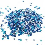 6000 STÜCKE Runde Konfetti, 1 cm / 0,39 Zoll Konfetti, Groß Confetti Mehrfarbig Tisch Konfetti zZurück zur Schule Konfetti für Hochzeit Geburtstag Valentinstag Baby Dusche Geburtstag Neujahr(blau)