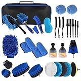 31Stück Auto Reinigungsset, Autopflege Set,Auto Innenraum Reiniger Set,inklusive Bürste,Polierschwamm,geeignet für Lüftungsschlitze,Armaturenbrett,Motor,Räder und Oberflächen im Haushalt