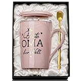 Oma Geschenk für Oma Geburtstag Weihnachten, Beste Oma der Welt Tasse, Weihnachtsgeschenke Geschenke für Oma, Du Wirst Oma Geschenk, 400ml Rosa Marmor Tasse mit Goldener Druckgrafik, Edle Geschenkset