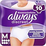 Always Discreet Inkontinenz-Höschen Plus Für Frauen, M, 10 Höschen, Verhindert Auslaufen Und Gerüche, Angenehm Und Kaum Spürbar