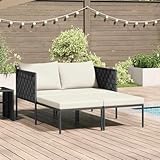 QJBSAVVA Sonnenliege Weiß 115 x 153 x 69 5 cm Gepolsterte Doppelliege mit Verstellbarer Rückenlehne Pulverbeschichteter Stahlrahmen für Garten Terrasse und Pool