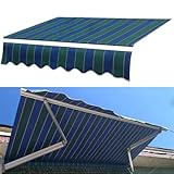 ILOOXI Sonnenschutz Stoff Außen Markisenstoff, Markisentuch Ersatzstoff Mit Volant Markisevolant, Einziehbar Markisenbespannung Ersatz-oberbezug Aus Polyester((12x10ft) 3.6x3m)