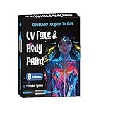8 Farben UV Schwarzlicht Stifte, Schwarzlicht Farbe Neon Schminke Deko, Fluoreszierende Tattoo Marker, Neon Schminke Glow in the Dark Face & Body Paint, für Festival, Party