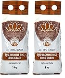 RICEFIELD Jasminreis, rot, Langkorn, 1 kg (Packung mit 2)