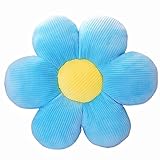 Blumenkissen, niedliches Kissen, Sitzkissen, Blumenkissen, Indie-Blumenförmiges Kissen (40 cm, blau)