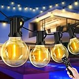 LED Lichterkette Außen Strom 30m - Outdoor Lichterketten mit Glühbirnen Aussen Wetterfest Dimmbar Warmweiß Aussenlichterkette Retro Lights Birnen für Terrasse Biergarten Pavillon Balkon Garten