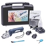 VOSS.farming profiCUT go Akku Schermaschine Blau, für Pferde inklusive zwei Blockbatterien, extra leise und laufruhig, mit Aesculap Messersatz, Pferdeschermaschine Haarschneidemaschine