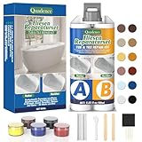 Keramik Reparaturset Waschbecken, Quadence Emaille Reparaturset für Porzellan, Keramik, Acryl, von Rissen, Sprüngen und Löchern auf Fliesen/Waschbecken/Duschwanne/Badezimmer (Farbübereinstimmung)