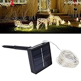 Uadme 300LED Solar-Lichterkette, IP44 Wasserdicht, Für Den Außenbereich, Garten, Innenhof, Dekoration, Warmweiß, 32 M