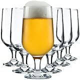 KADAX Biergläser, Biertulpe aus hochqualitativem Glas, 385 Milliliter Trinkgläser, Weizengläser auf Fuß, Getränkegläser für Bier, Cocktails und Drinks (385ml / 6er Set, Bertha)