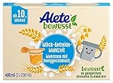 Alete bewusst Milch-Getreide-Mahlzeit Mehrkorn mit Honiggeschmack, ab dem 10. Monat, trinkfertige Babynahrung als Ersatz zu Babybrei, warm oder kalt trinken, 400 ml (2 x 200 ml)