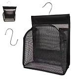 ClcIosis Wäscheklammerbeutel für Draußen, Einfacher Aufhängehaken Klammerbeutel für Wäscheklammern, Schwarz Wäscheklammerkorb, Tragbar Verwendet Familienbader und Garten im Freien