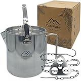 Campura Edelstahl Topf - 1,2l mit Lagerfeuerstativ Outdoor, Camping