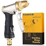 FANHAO Garten Hochdruck Gartenbrause 100% Metall/Garten Spritze Ganzmetall Verstellbarer Wasserdurchfluss Professionell für Garten Bewässerung, Autowäsche und Bürgersteig Reinigung