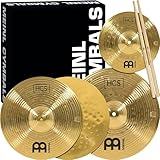 Meinl Cymbals HCS1314+10S Headliner Beckenset 33 cm (13 Zoll) Hihat, 35,6 cm (14 Zoll) Crash, Gratis 25,4 cm (10 Zoll) Splash und Gratis Meinl SB101 Drumsticks Paar