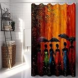 Duschrollo 120 x 200 cm, Farbe Duschvorhang Frau Duschrollo für Badewanne Wasserdicht Shower Curtains, Shower Curtain Polyester Textil mit ösen und 12 Duschringen für Badezimmer Deko -lsy2507YW