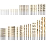 QWORK® 99 Stück Bohrerset aus Schnellarbeitsstahl, 1,5–10 mm Titanbeschichtete Spiralbohrer, Spiralbohrer Set mit Aufbewahrungskoffer, für Metall, Holz und Kunststoff