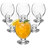 KADAX Saftgläser, 280ml Wassergläser aus hochqualitativem Glas, Trinkgläser auf einem stabilem Fuß, Universalgläser zum Servieren von Desserts, Brandy, Wasser (6x280ml)