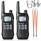 Radioddity PR-T1 PMR446 Walkie Talkie Set mit LC-Display, Funkgerät 4KM Reichweite, 16 Kanäle PMR446 Lizenzfrei Wiederaufladbar Akku mit Headset für Abenteuer, Outdoor-Aktivitäten, Camping, 2 Stücke