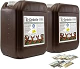 KOVA® 2x 10L B-Carbolin Holzlasur + 1x Bildmagnet! Öl Holzfarbe für optimalen Holzschutz aussen Braun Farbe für Holz-Zäune, 2x 10 L Liter Holzschutzlasur Wetterfest für Außen & Innen, ähnlich Holzlack