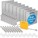 JAYZUUM Alu Dibond und Acrylglas Aufhängung, selbstklebende Bildaufhängung spiegelhalterung - Befestigungsset zum Aufhängen für Bilder oder Spiegel, bis zu 8kg (8er Set)