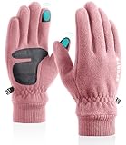 JTSONN Handschuhe Herren Winter Touchscreen Winterhandschuhe Damen Thermo Fahrradhandschuhe Warme Laufhandschuhe rutschfest Schüttelvlies Handschuhe Skihandschuhe Radsporthandschuhe (Rosa)