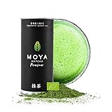 Moya Matcha Bio Tee Pulver Grün | 30g Premium Zeremonie-Qualität | Organisch Gewachsen und Geerntet in Uji,Japan | Grüntee-Pulver Matcha | Ideal für die japanische Teezeremonie mit Wasser