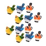 HEMOTON 1 Satz Sukkulente Vogelschmuck Vogeldekoration Für Die Landschaftsgestaltung Sortiert Im Freien Handgefertigte Künstliche Vogelmodell Eule Harzfiguren Kleine Vogelstatuen 12 Stück