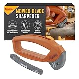 Smith's 50603 Hand-Rasenmäher-Messerschärfer – übergroßer Griff und großer Sicherheitsschutz – langlebiger Kunststoff – einfach zu bedienen – Drahtreinigungsbürste – voreingestellte Hartmetallklinge –