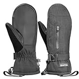 OutdoorMaster Skihandschuhe Damen & Herren, Thinsulate Wasserdicht Schneehandschuhe, Winter Warme Winddichte Snowboard Skifäustlinge mit Doppel-Tasche