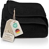 LAYNENBURG Premium Frottee Decke 150x200 cm - 100% Baumwolle - dünne & leichte Sommerdecke - Baumwolldecke als Sofa-Decke & Bettdecke - Frottierdecke & kühlende Sofa-Decke (schwarz)