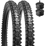 YunSCM 2er-Pack 20 Zoll Fahrradreifen 20x1.95 ETRTO 53-504 und 20'' Schlauch Schrader Ventil AV32mm, kompatibel Bike Fahrrad 20x1.80 20x1.85 20x1.95 20x2.0 20 Zoll Reifen Schlauche(P1001-A)