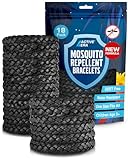 Active Era Mückenschutz Armband (18 Stk), Mückenabwehr Outdoor, Camping - Mückenarmband für Kinder & Erwachsene - Natürlicher Anti Mücken Schutz, Wasserfest, 10 Tage Schutz, 100% DEET frei - Schwarz