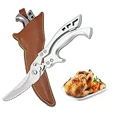 Zak.kitchen Geflügelschere scharfe Küchenschere,Mehrzweck Haushaltsschere,Profi Knochenschere mit Holster und Geschenkbox,Edelstahl Fleischschere für Huhn,Fleisch,Fisch,Gemüse