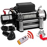 ROTFUCHS Elektrische Seilwinde 12v mit Funkfernbedienung – 5909 kg 13000 lbs, 6 PS Power Offroad 4x4 Motorwinde Bergewinde Forst Seilzug mit Stahlseil