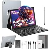 XGODY 10,1 Zoll 4G LTE(2 SIM Slot) Octa-Core Android 13 Tablet 12GB RAM 128GB ROM Tablet mit Tastatur 8000mAh Akku 1920x1200 FHD+IPS Touchscreen 5MP+13MP Kamera Bluetooth 5.0