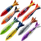 JOYIN 8 Stück Torpedo, Hai, Tauchspielzeug für Kinder, Wasserspielzeuge Außen, buntes Schwimmspielzeug, sinkendes Werfen, Torpedo für Kinder, Geschenk, Sommer, Schwimmen, Tauchen, Training