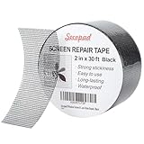 Secopad Fliegengitter Reparatur Klebeband, 5 cm x 9 m Fliegengitter Reparatur Set, Wasserdichtes Netz-Reparaturpflaster, Schwarz