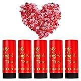 5 Stück Konfetti Bombe Set, Party-Poppers, Colors Konfettikanonen, Partykanonen, Konfetti-Poppers, abbaubares Konfetti, geeignet für Partys, Hochzeiten und festliche Feiertage (Rot)