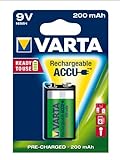 Varta Rechargeable 9 V Akku 200 mAh NiMH Leistung Accu UK