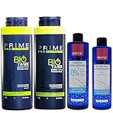 Prime PRO Extreme, Bio-Tanix Kit 2 x 1,1 l | Glättungsset Tannin Professional | Shampoo ohne Sulfate Iniya 400 ml + Reparaturmaske 300 ml